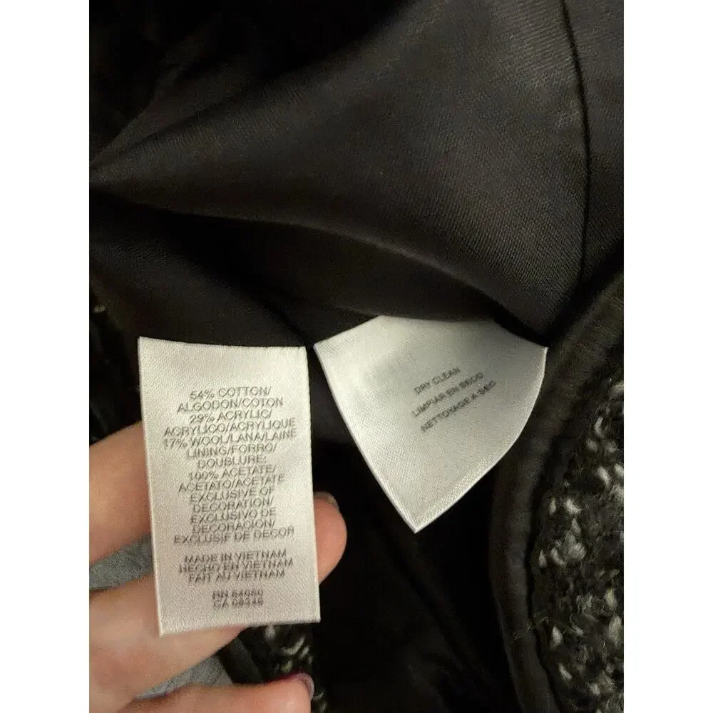 Jones New York Collection Petite Jacket Blazer Black‎ Tweed Women’s Size 8 P